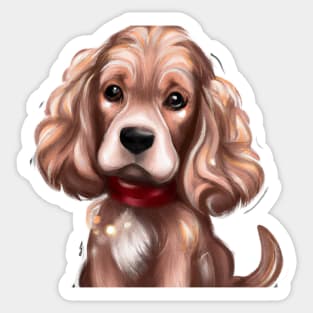 Cute English Cocker Spaniel Drawing Sticker